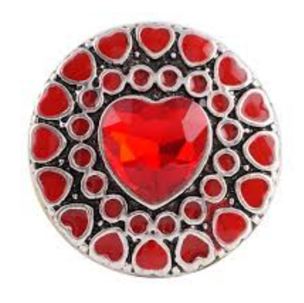 Red heart and more hearts snap for snap jewelry